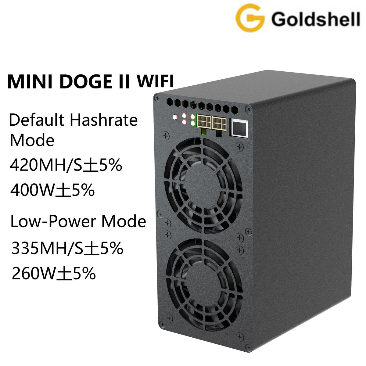 Goldshell Mini Doge II Wifi Miner Doge Coin LTC Dual Mode 420M or 335M